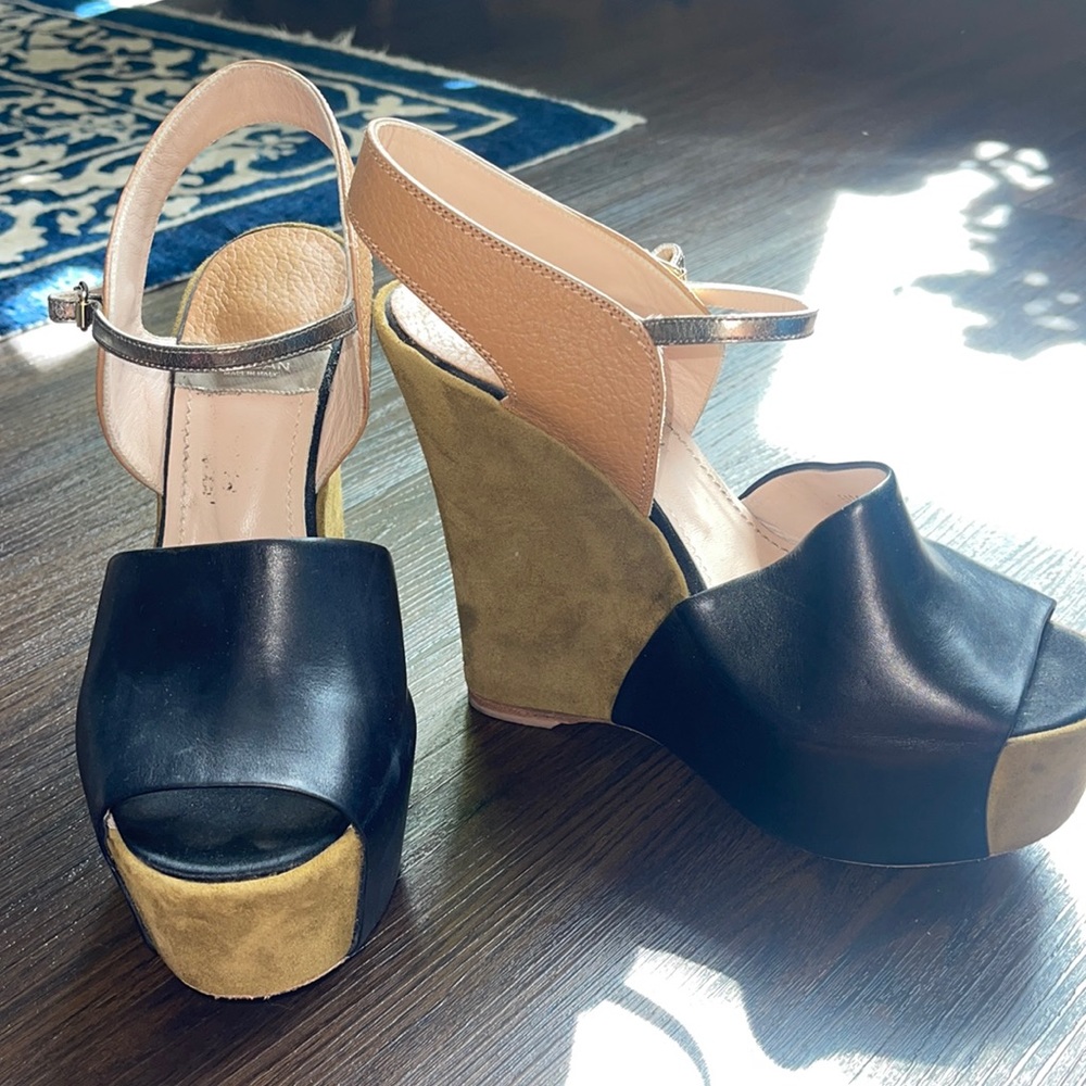 BALDAN Vero Cuoio  fun suede/leather wedges! Size 38